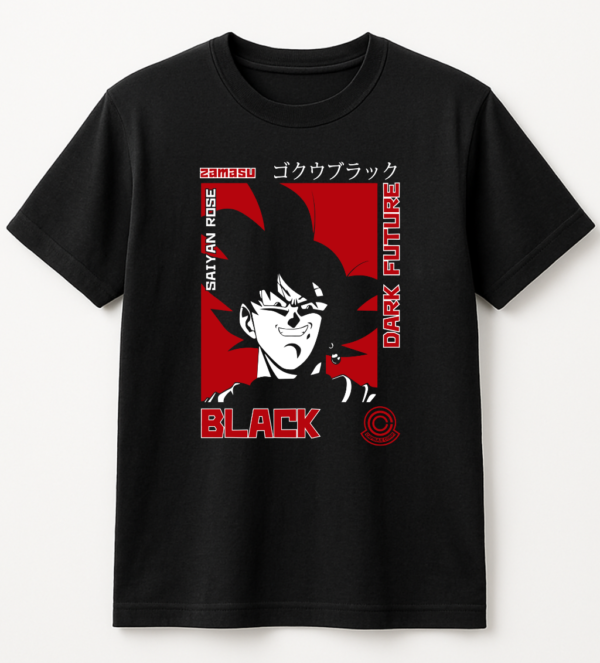 PLAYERA ANIME DRAGON BALL BLACK GOKU MANGA CORTA