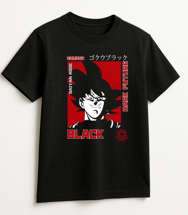 PLAYERA ANIME DRAGON BALL BLACK GOKU MANGA CORTA
