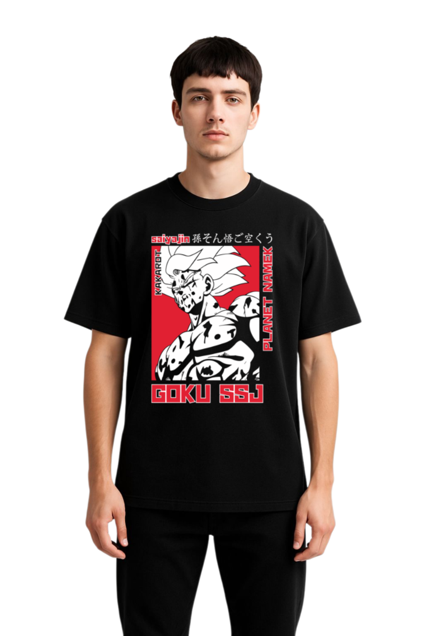 PLAYERA ANIME DRAGON BALL GOKU SSJ UNISEX MANGA CORTA