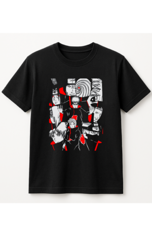 PLAYERA ANIME NARUTO AKATSUKI´S UNISEX MANGA CORTA