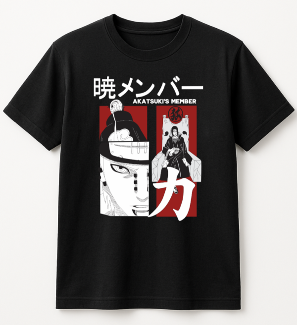 PLAYERA ANIME NARUTO AKATSUKI´S EDITION UNISEX MANGA CORTA