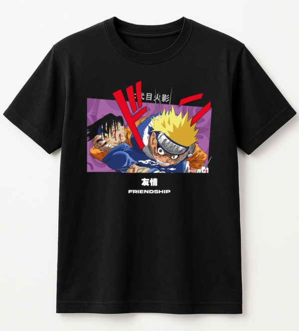 PLAYERA ANIME NARUTO/SASUKE UNISEX MANGA CORTA