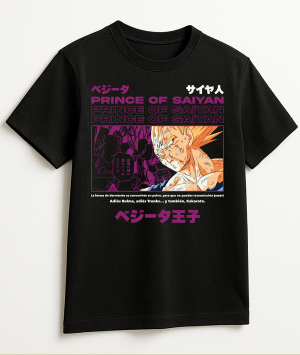 PLAYERA ANIME DRAGONBALL VEGETA EPICO MANGA CORTA