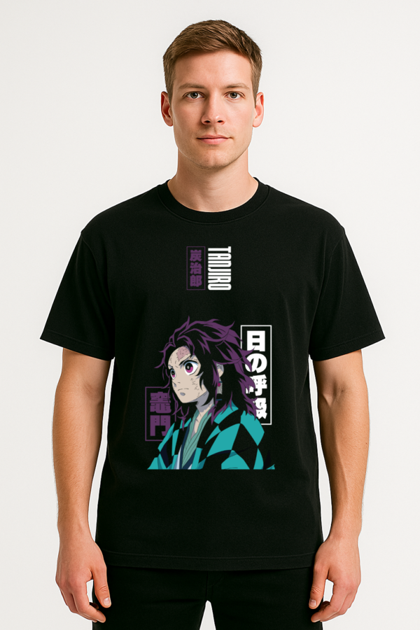 PLAYERA ANIME DEMON SLAYER TANJIRO KAMADO UNISEX MANGA CORTA