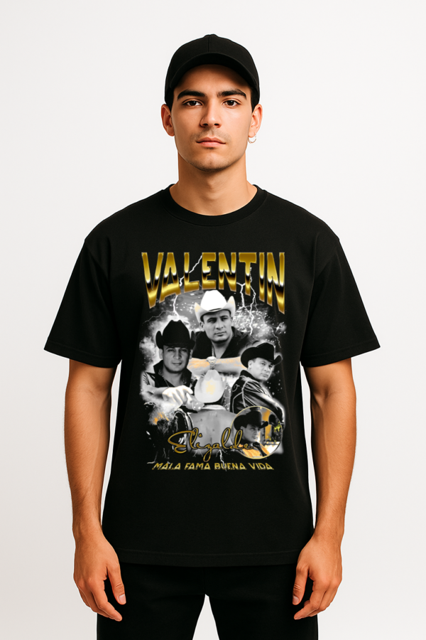 PLAYERA VALENTIN ELIZALDE UNISEX MANGA CORTA ALGODÓN