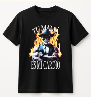 PLAYERA CALACAS GYM TU MAMÁ ES MI CARDIO UNISEX MANGA CORTA