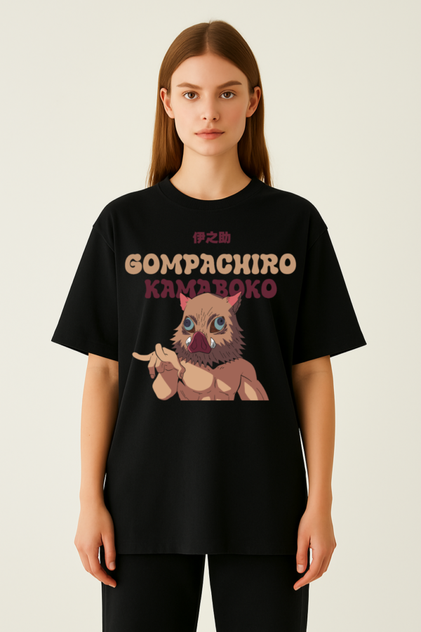 PLAYERA ANIME DEMON SLAYER INOSUKE MANGA CORTA GOMPACHIRO