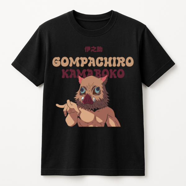PLAYERA ANIME DEMON SLAYER INOSUKE MANGA CORTA GOMPACHIRO