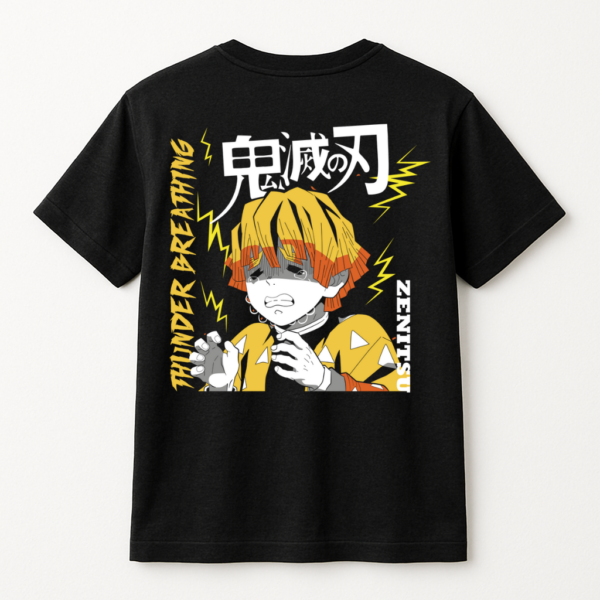 PLAYERA ANIME DEMON SLAYER ZENITSU UNISEX MANGA CORTA