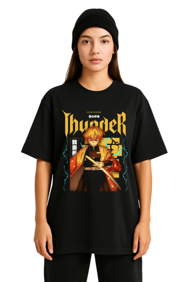7_20250831_132626_0006 Playera Zenitsu Thunder Demon Slayer | Unisex  | Algodón
