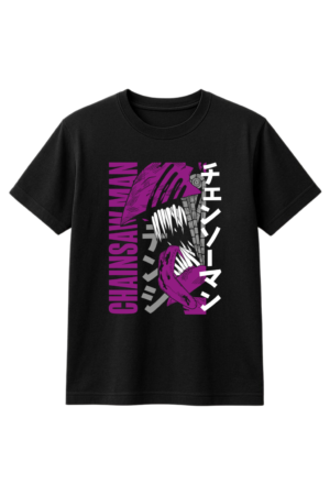 PLAYERA CHAINSAW MAN PURPLE UNISEX