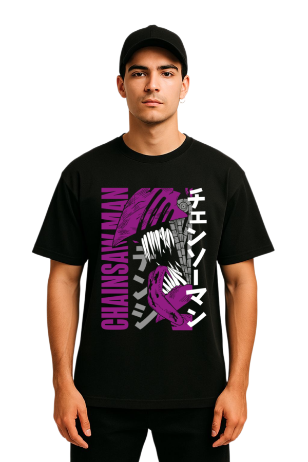 PLAYERA CHAINSAW MAN PURPLE UNISEX