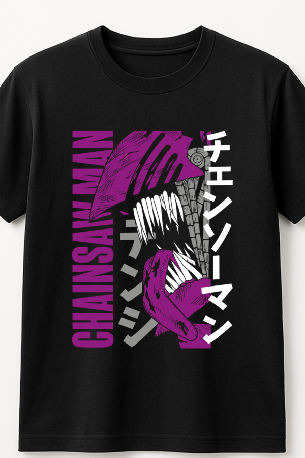 PLAYERA CHAINSAW MAN PURPLE UNISEX